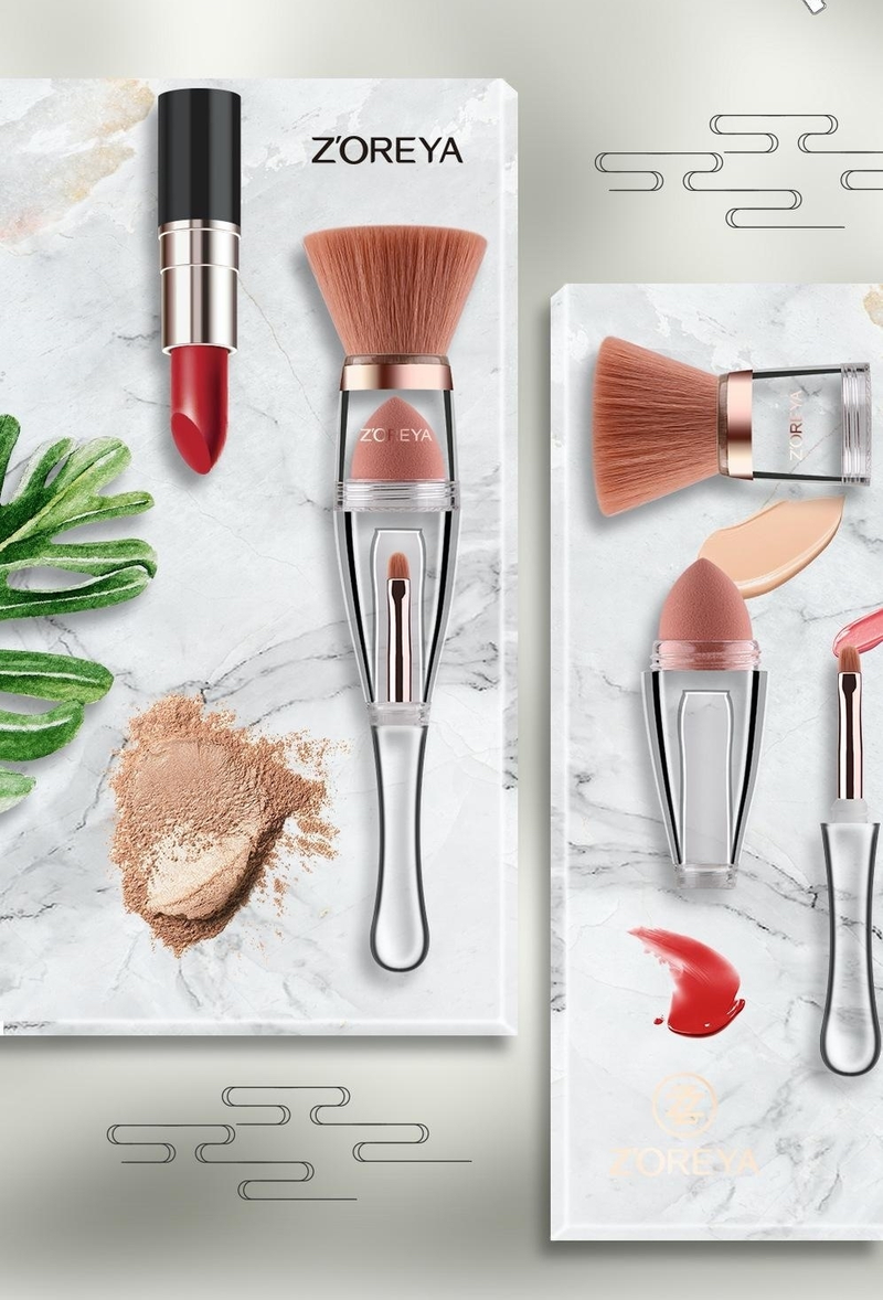 3-in-1 Soft Makeup Brushes Set Eyeliner Eye Shadow Brush Cosmetic Foundation Blush Powder Blending Beauty Makeup Tool_voghion.com