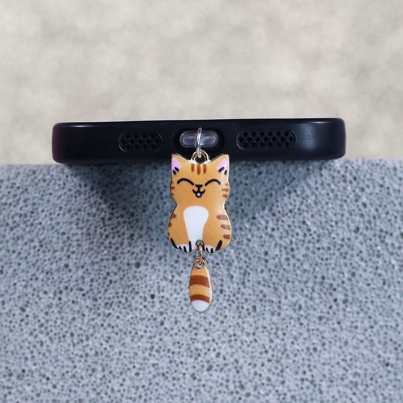 Simpatico gatto nuovo tappo antipolvere per telefono appeso ornamento accessorio decorazione pendente multicolore antipolvere_voghion.com