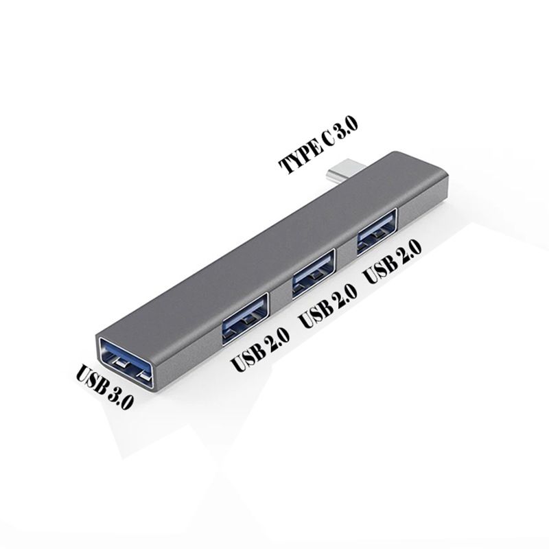 Uslåelig kvalitet, rettvinklet aluminiumslegering, type C-splitter, bærbar PC 3.0, USB-forlenger, fireporters hub_voghion.com