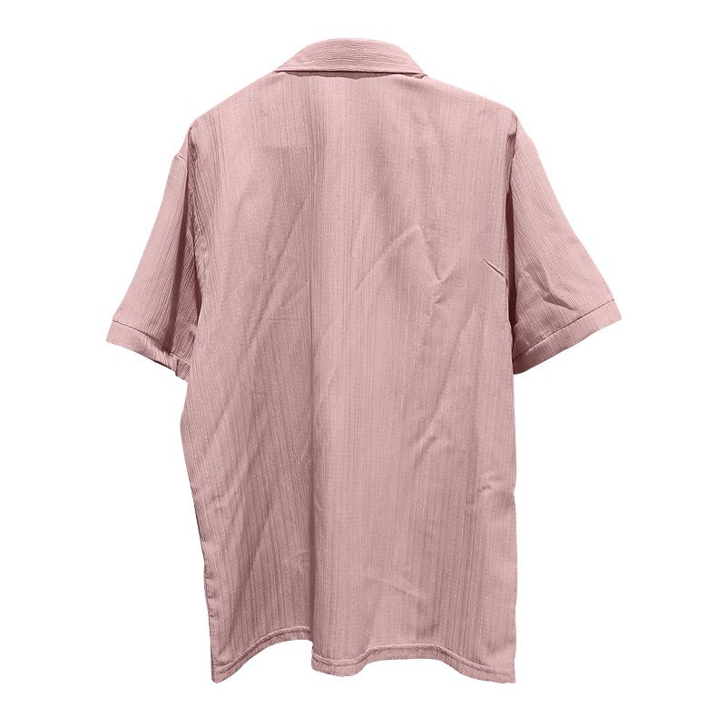 2024 Summer Men's Shirt Casual Loose Short Sleeve Beach Button-Up Top_voghion.com