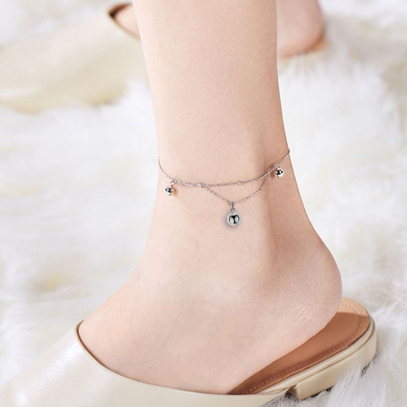Fortune Anklet For Women, Simple Multi-layer Fashion Summer New Tassel Bell Copper Adjustable Live Streaming Style_voghion.com