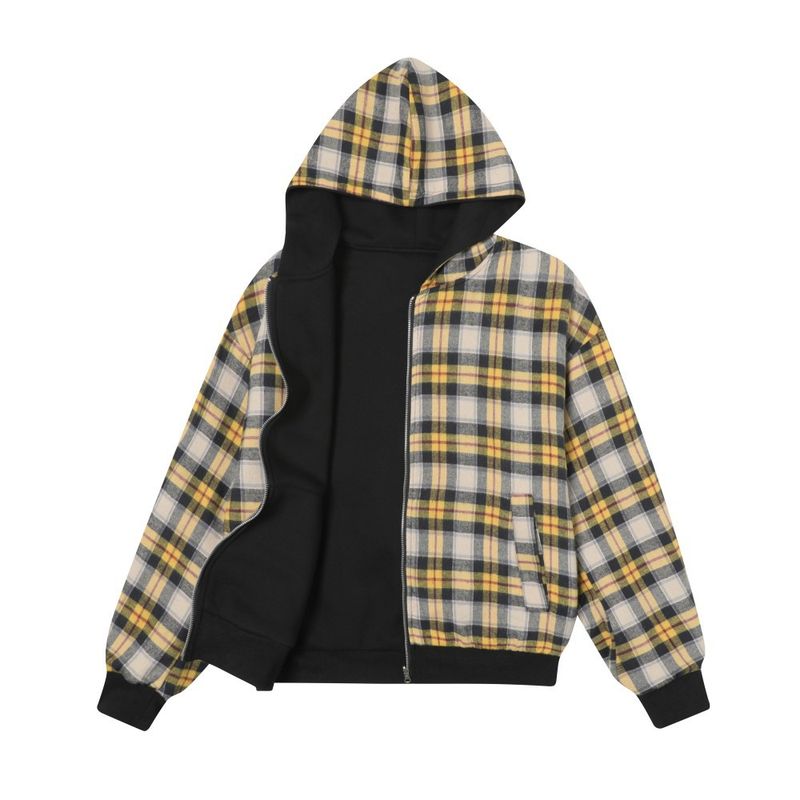 Reversible Hooie Sweatshirt Autumn Winter Men's Casual Sports Shirt Loose Fit Versatile Plai Zipper Jacket Treny_voghion.com