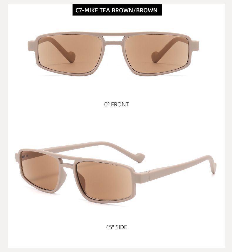 New Rectangular Hollow Double Beam Anti Ultraviolet Sunglasses Sunscreen Reading Glasses_voghion.com