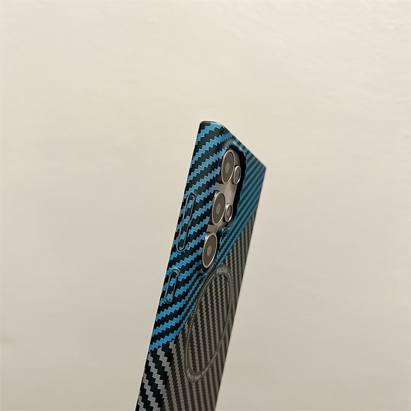 Skarvningsdesign i kolfibermönster för Galaxy S23/S23+/S23 Ultra/S24/S24 Plus/S24 Ultra - Trådlös laddning kompatibel med magnetiskt spänne_voghion.com