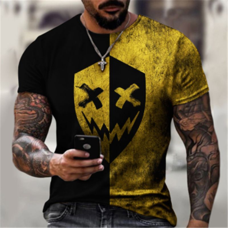 Sommer Neues lustiges trendiges kreatives kurzärmeliges T-Shirt für Männer_voghion.com