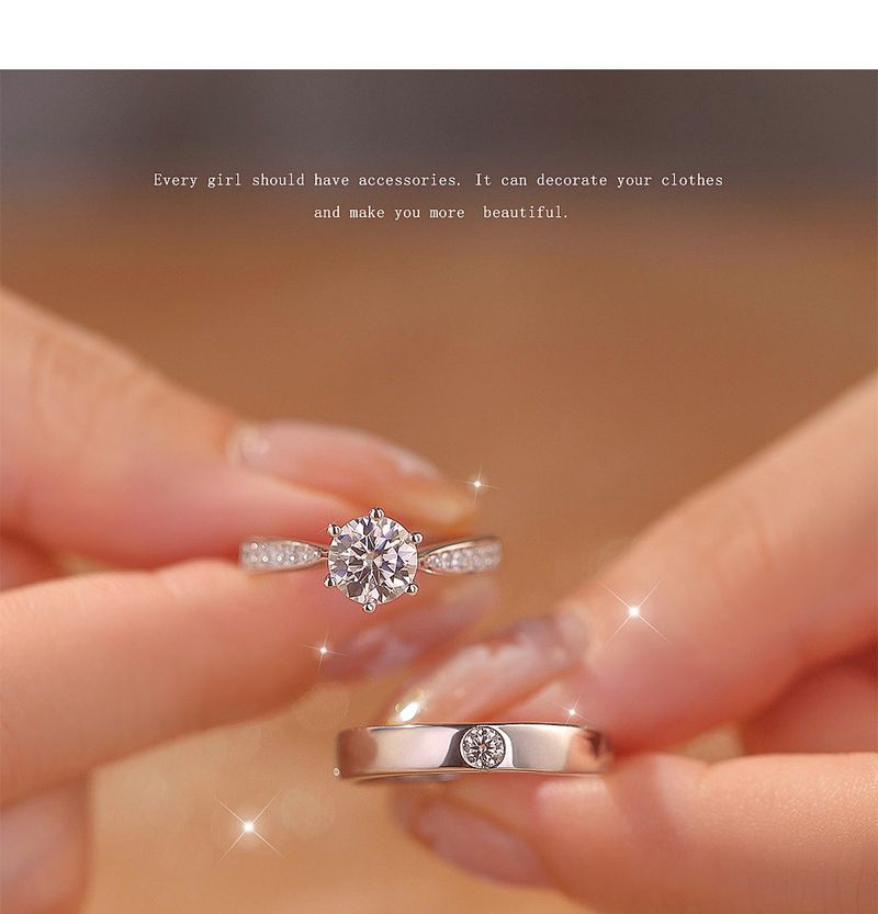 Anelli di fidanzamento e proposta di matrimonio con diamanti da 1 carato, regolabili, per uomo e donna, con moissanite simulata._voghion.com