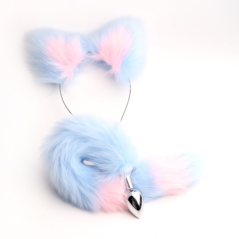 2 pezzi carino nuovo coda di volpe plug anale orecchie di gatto fasce set erotico cosplay giocattoli sessuali per donne_voghion.com