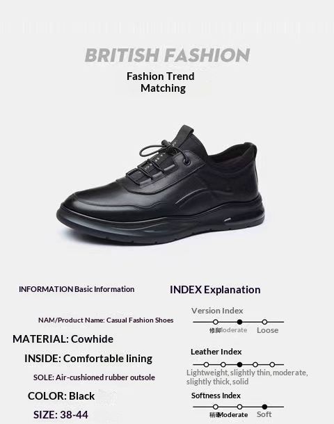 Glide Cross-Border Fashion Business Schnürschuhe aus weichem Leder, flach, formell, britischer Stil, lässige Herrenschuhe_voghion.com