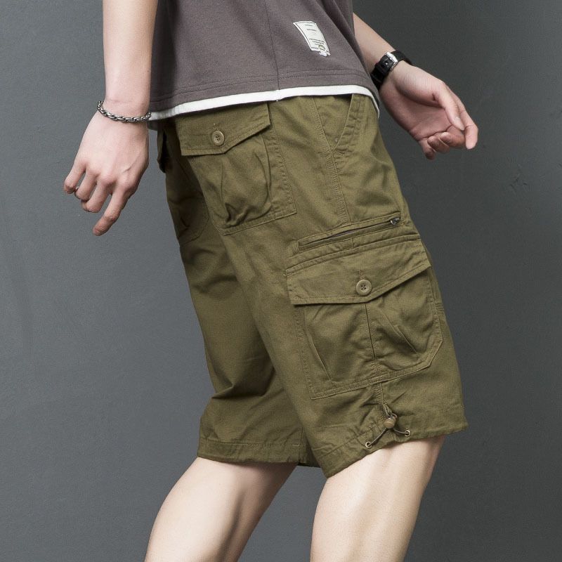 Premium Products Premium Products Modische Seven Work Shorts für Herren im Sommer, neue lockere, elastische Split-Hose mit mehreren Taschen für Jugendliche_voghion.com