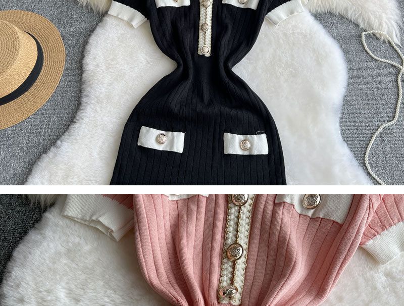 Gonna aderente con vita a temperamento nero lavorato a maglia nuova da donna_voghion.com