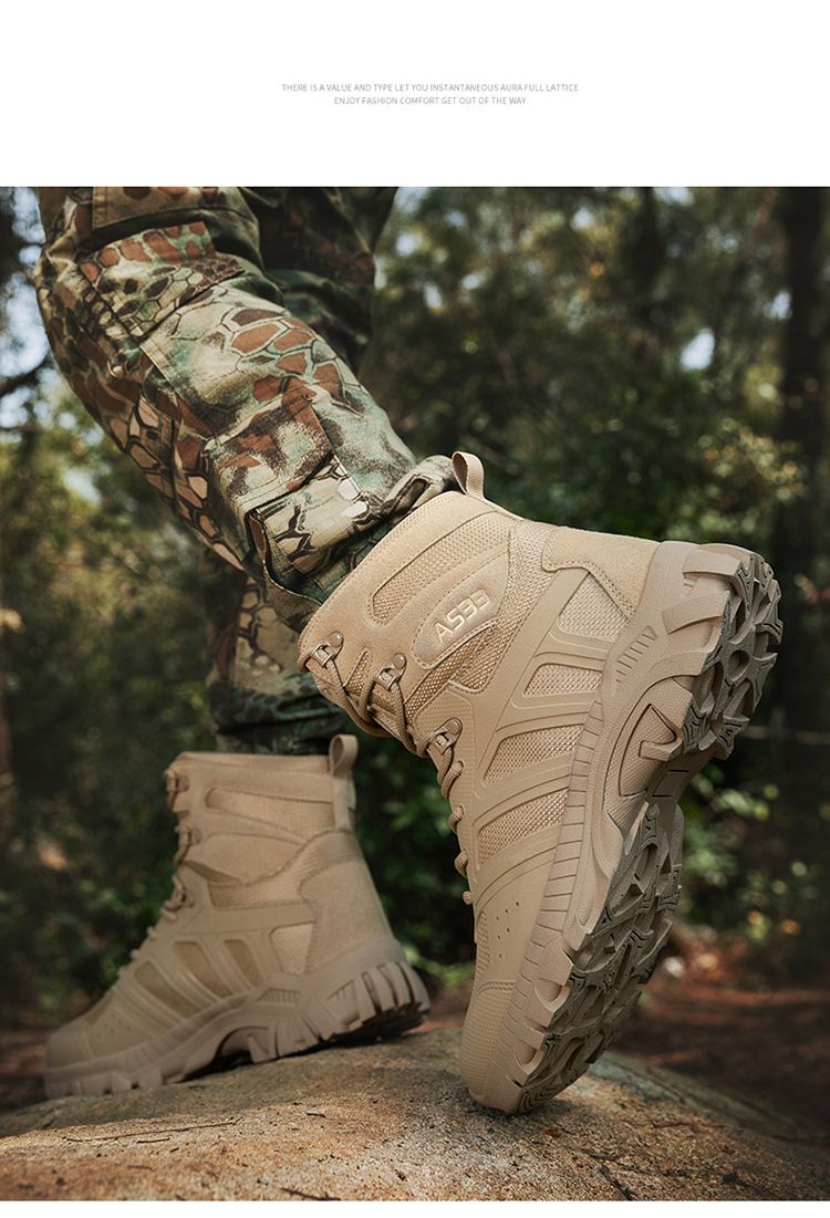 Stivali militari taglie forti per uomo, stivali da trekking tattici da deserto alti per uomo_voghion.com
