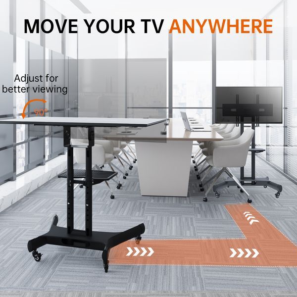 FANCO Universal Swivel TV Stand For 32–80 Inch TVs, Height Adjustable Table Top TV Stand Mount With Tilt, Max VESA 600x400mm (Black)_voghion.com
