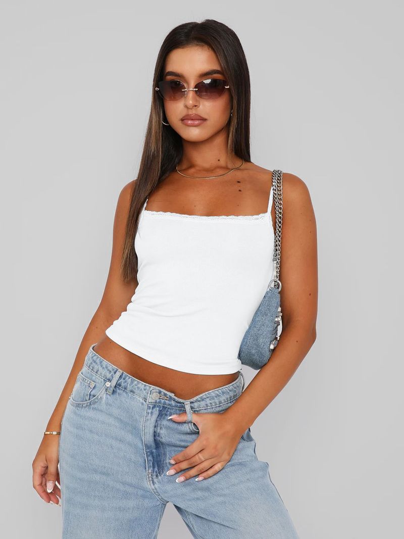 Ladies Camisole Vests 2025 New Women's Tops Summer Sexy Undershirt Solid Color Slim Short Crop Top Solid Color Bottoming Shirt_voghion.com