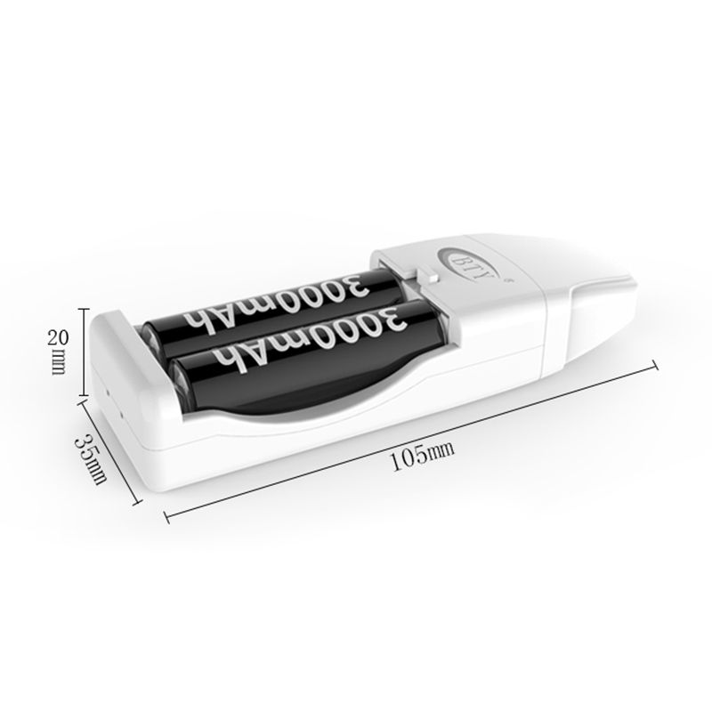 Pentru baterii reîncărcabile AA/AAA Ni-MH din aliaj Ni-Cd, încărcător de baterii USB durabil cu 2 sloturi, controlat prin CI, achiziție Value Plus_voghion.com