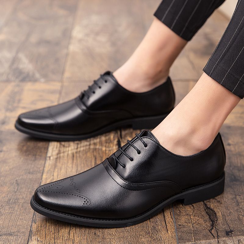 Scarpe da sposa da uomo in pelle traspiranti, stile coreano, alla moda, casual, formali, britanniche, brogue, taglia grande_voghion.com