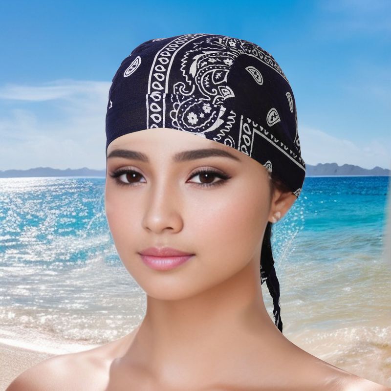 Pirate Turban Harley Hat Sports Running Fitness Breathable Sweat Absorbent Thin Cycling Sunscreen Outdoor Baotou Hat_voghion.com