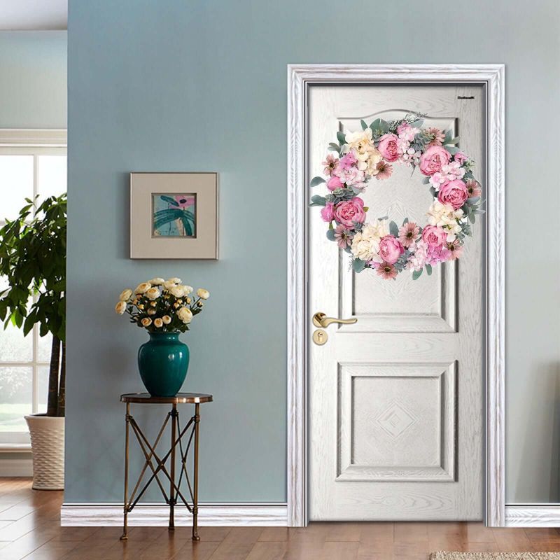 Feestbenodigdheden Lente en zomer Kunstmatige krans Bruiloft Festival Ins Stijl High End Decoratie Simulatie Krans Voordeur Thuis Deur Hangend_voghion.com