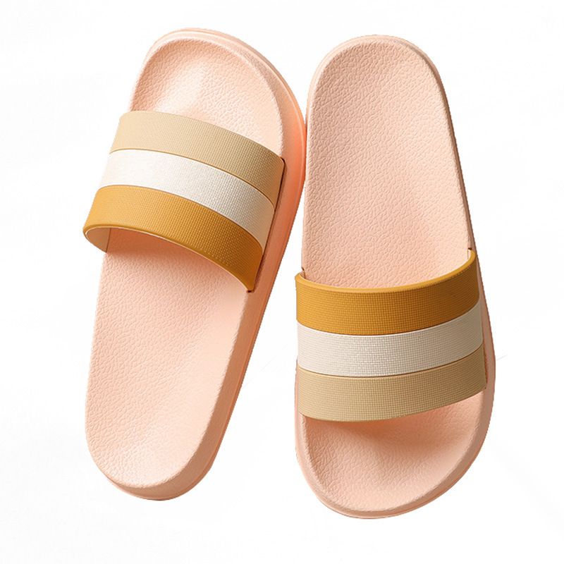 Badezimmer für Frauen im Sommer, geeignet zum Vorzeigen. Gestreifte, rutschfeste Hausschuhe, extra dicke, feste EVA-Schuhe für Zuhause._voghion.com