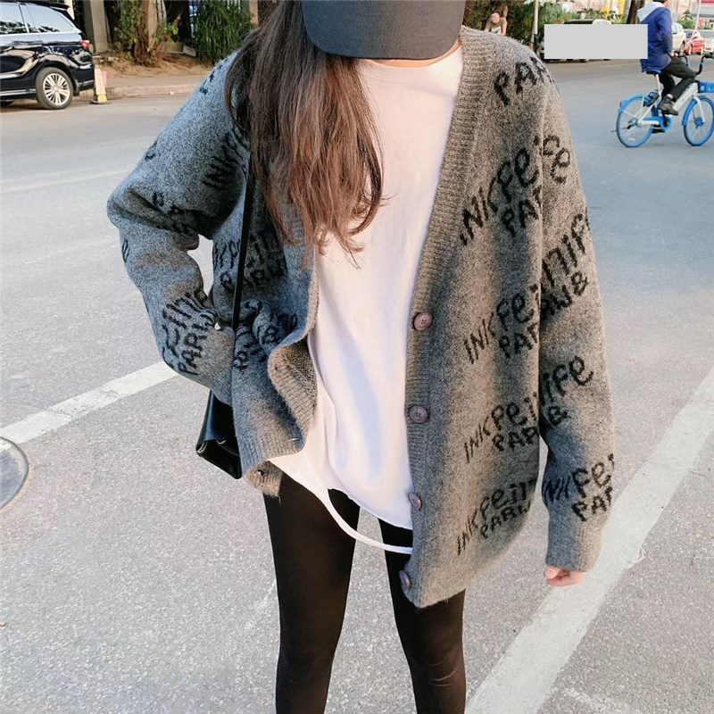 Women's Clothing 2024 Spring and Autumn New Sweater Jacket Women's Loose Outerwear Lazy Style Medium and Long Fashion Knitted Cardigan_voghion.com
