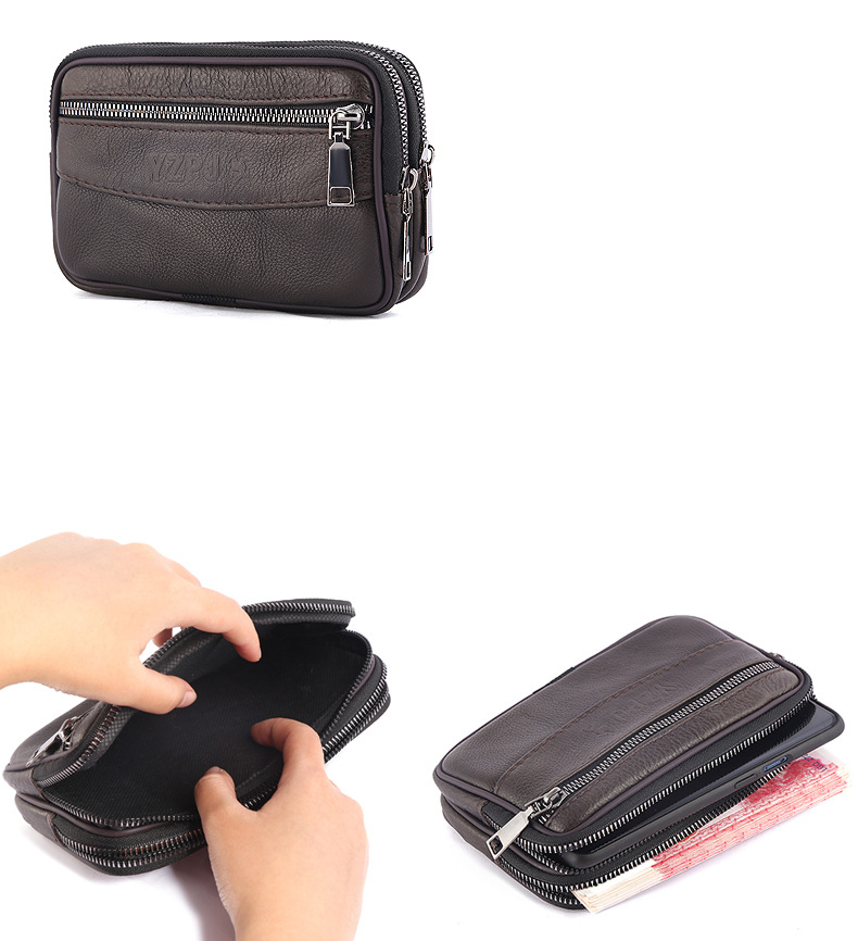 Borsa per cellulare da 7 pollici in pelle di mucca per uomo che indossa una cintura, marsupio verticale multifunzione in pelle per cellulare, marsupio appeso_voghion.com