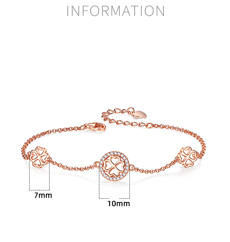 Damenschmuck Glücksklee-Armband aus 925er Sterlingsilber, Sternplatte, kurzes Geburtstagsgeschenk für die Freundin, einfacher Stil_voghion.com