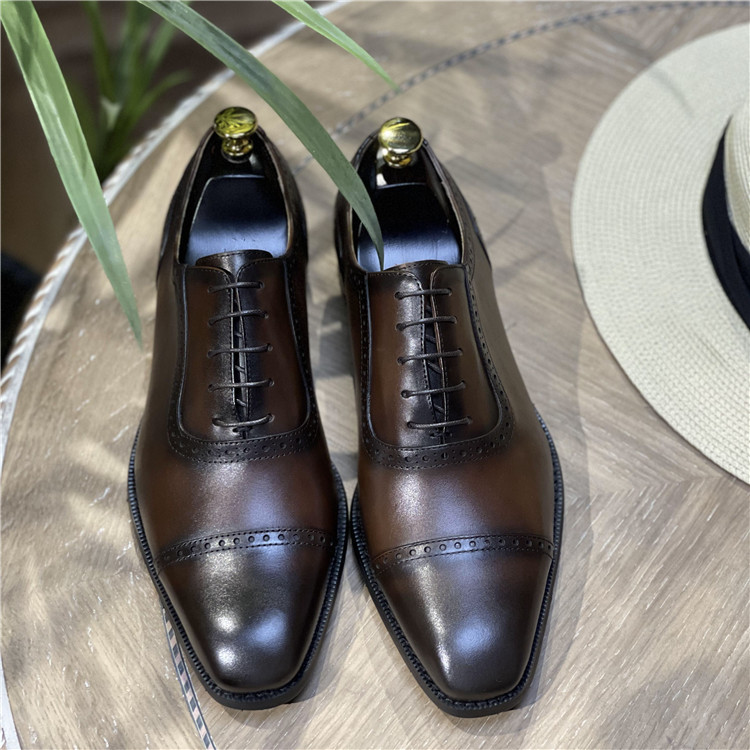 Scarpe da uomo in vera pelle, scarpe da uomo in pelle bovina, scarpe brogue intagliate, scarpe estive da uomo, casual e formali_voghion.com