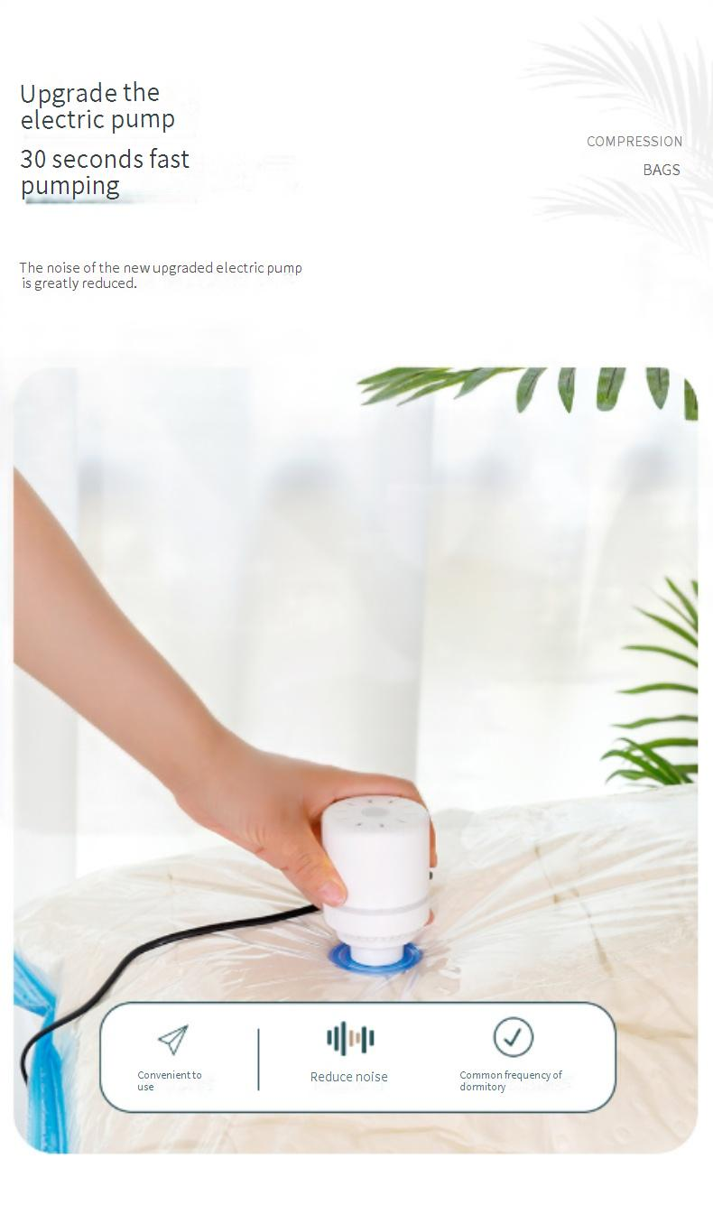 Sacchetti sottovuoto extra spessi per vestiti e biancheria da letto, grandi sacchetti di compressione salvaspazio con pompa manuale, organizer trasparente multi-formato_voghion.com