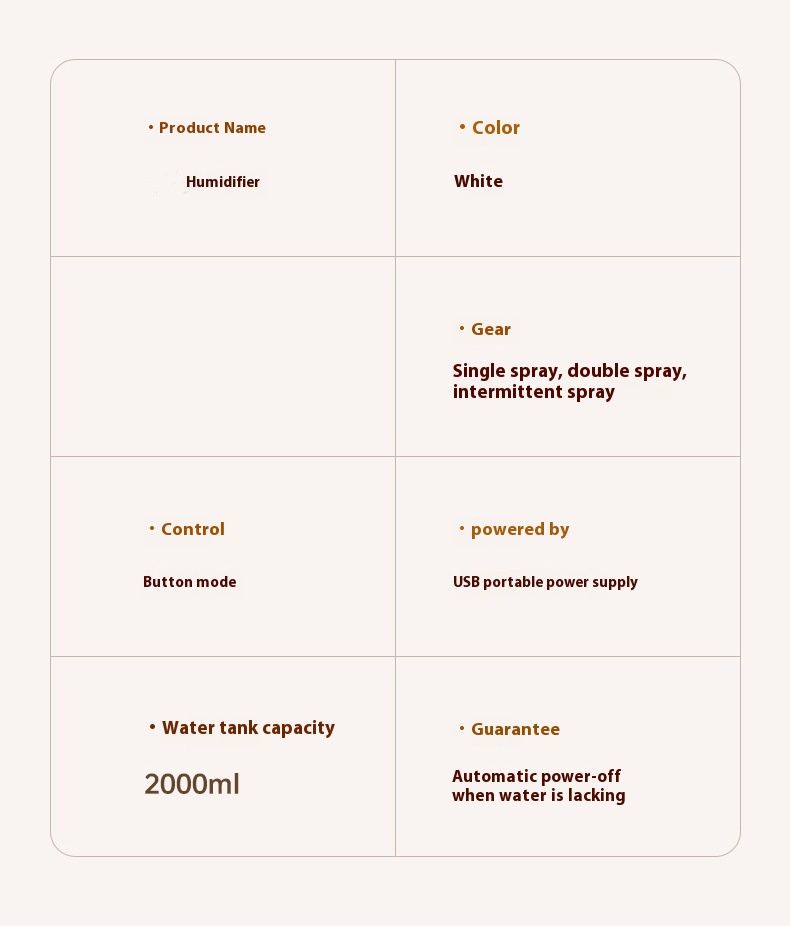 Ultraschall-Luftbefeuchter – 2 l quadratischer Diffusor mit kühlem Nebel, Doppeldüsen und Stimmungslicht für kleine Räume (USB-betriebenes ABS-Gehäuse)_voghion.com