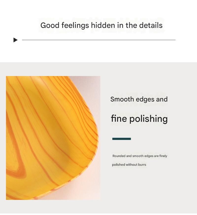 Cross Border Hot Selling Modern Ins Style Imitation Wood Grain Bone Spit Dish Home Living Room Creative Melon Seeds Snack Candy Dish_voghion.com