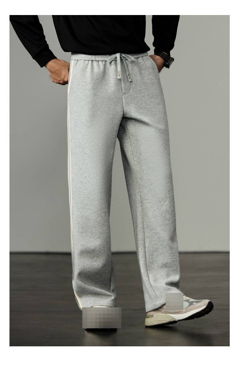 Men's Stretch Knit Jogger Pants With Side Stripes - Comfortable Casual Sweatpants For Everyday Wear_voghion.com