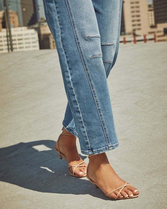 Jeans décontractés amples taille moyenne coupe droite délavés pour femmes Commerce extérieur transfrontalier JEANS européens et américains_voghion.com