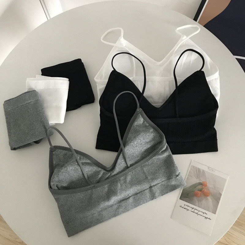 Intimo sportivo da donna in stile coreano push up senza anello in acciaio reggiseno sexy top a tubino alto elastico set di mutandine_voghion.com