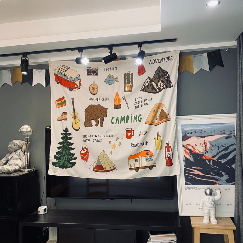 Camping atmosphere group ordinary outdoor decoration Nordic decoration photography background camping aesthetics Chicken_voghion.com