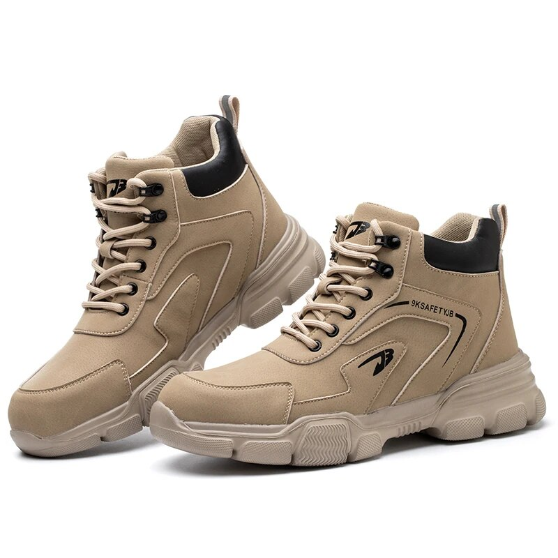 Men Safety Anti-smash Anti-puncture Work Sneakers Steel Toe Light Comfort Security Boots Indestructible Shoes_voghion.com