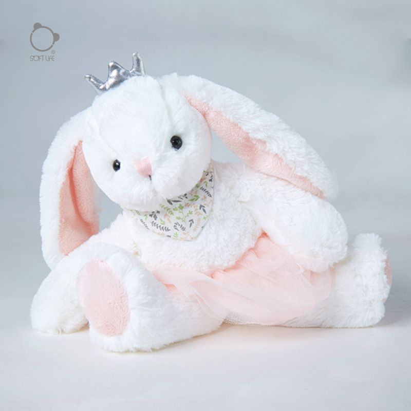 Soft Life Rosa Gaze Rock Kaninchen Komfort Puppe Lange Ohren Plüsch Spielzeug Puppe Mädchen Schlaf Puppe_voghion.com