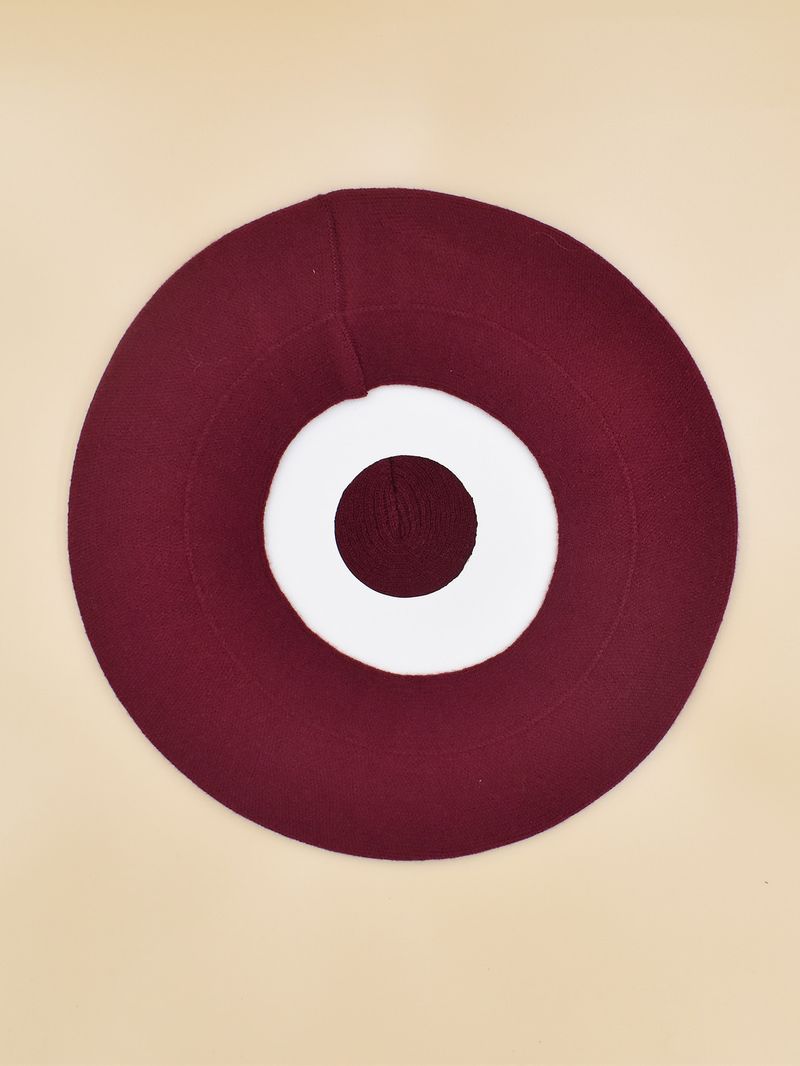 Unisex Women's knitted solid color elastic high-end beret winter warm beanie multi-color_voghion.com