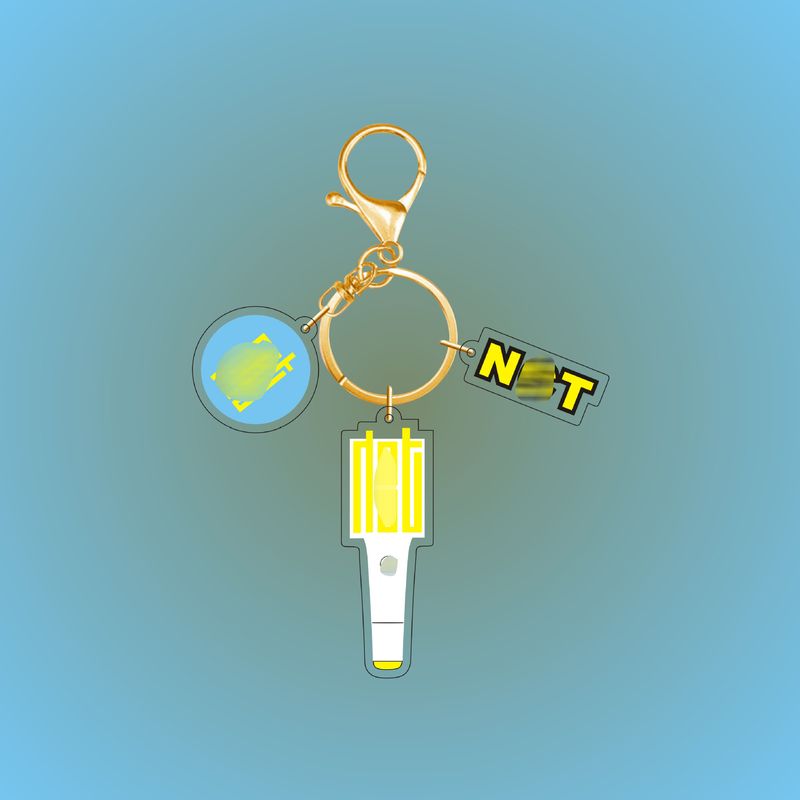 Straykids schwarzer BTS Itzy Twice Acryl-Schlüsselanhänger mit Lichtanhänger_voghion.com