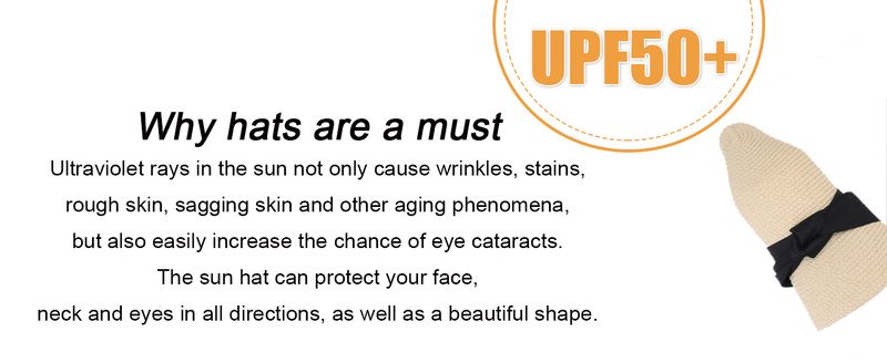 Cappello da spiaggia da donna FURTALK, in paglia, con protezione UV UPF 80+, pieghevole, da viaggio, estivo, con protezione UV_voghion.com
