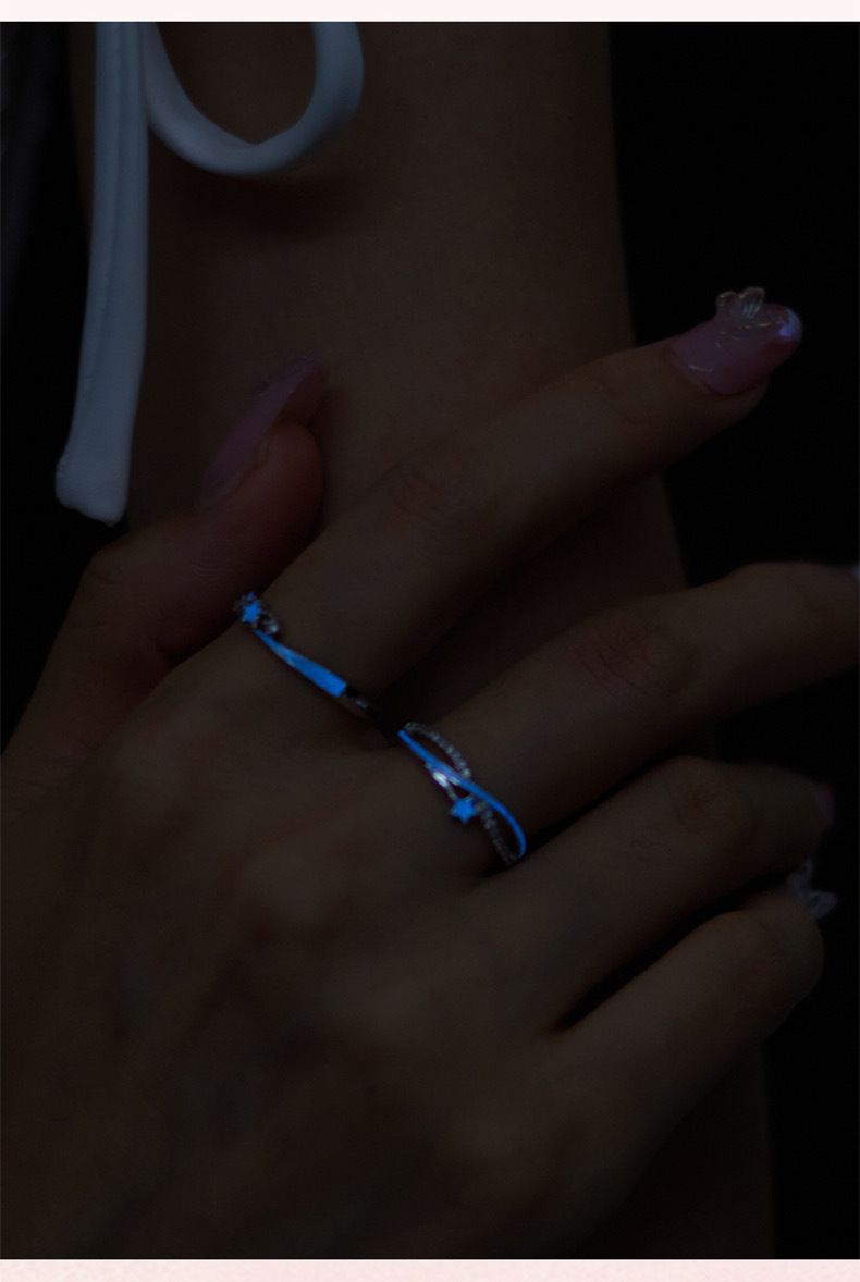 Luminous couple rings, high end, niche, temperament, versatile rings, exquisite fashion, simple and versatile hand jewelry_voghion.com