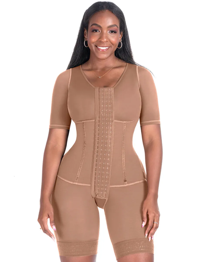 Midja Magformare Damkorsett Bodyshaper Högkompressionsplagg Magkontroll Dubbel bodysuit Midjeträning Öppen_voghion.com