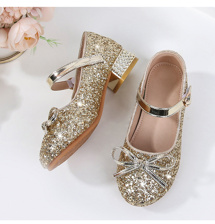 scarpe singole di perle per bambini scarpe lampeggianti fiocco fiocco primavera autunno ragazza tacco alto scarpe principessa_voghion.com