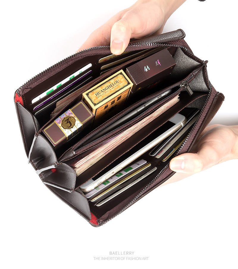 Moška torba s sklopko, velika zmogljivost, moške denarnice, žep za mobilni telefon, žep za dovolilnico, visokokakovostna večnamenska denarnica_voghion.com