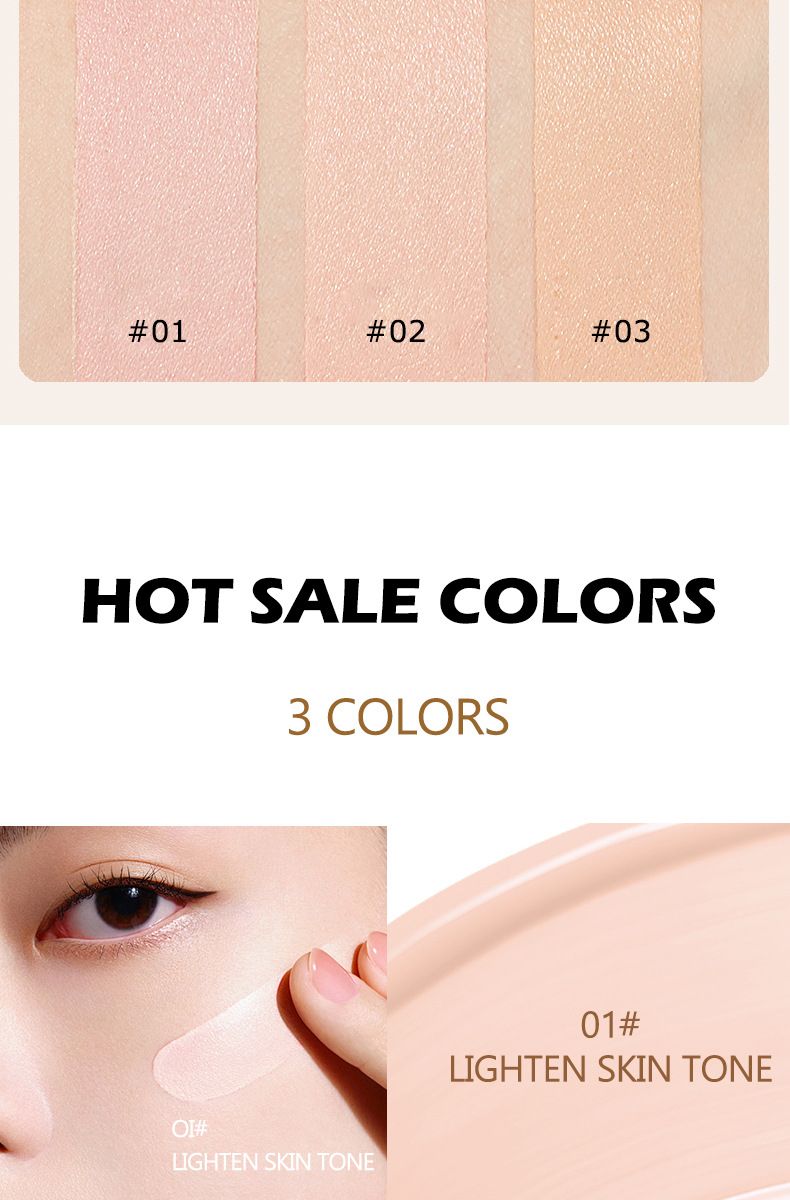 Concealer verheldert de huidskleur zonder te plakken. Poeder, onzichtbare poriën. Concealer blijft lang zitten zonder make-up te verwijderen om acne-littekens te bedekken._voghion.com