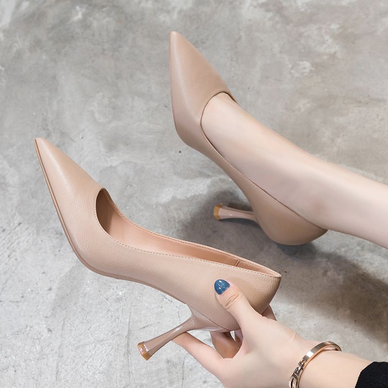 Hautschonende, nudefarbene High Heels mit einzigartigem Design, elegantem Sommerstil, bequemen, dünnen Absätzen, perfekt zu Kleidern._voghion.com