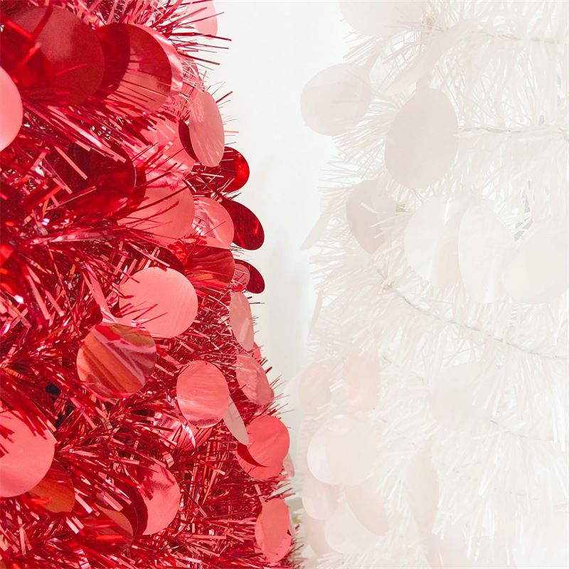 Christmas 150cm folding tree solid color folding decoration tree retractable folding PVC Christmas tree fur strips tree_voghion.com