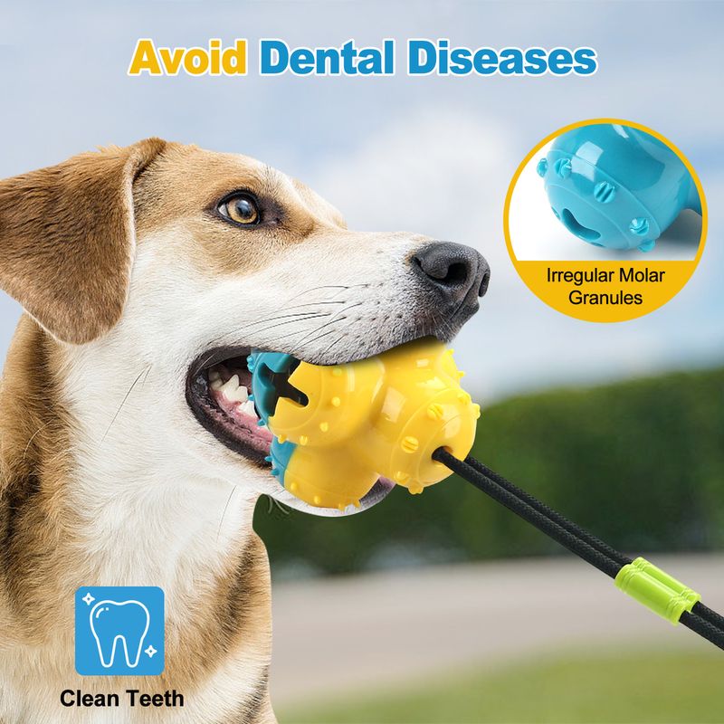 Dog Durable Chew Teething Tug-of-War Treat Dispensing Toy Boredom Reliever For Small And Medium Dogs Pets_voghion.com