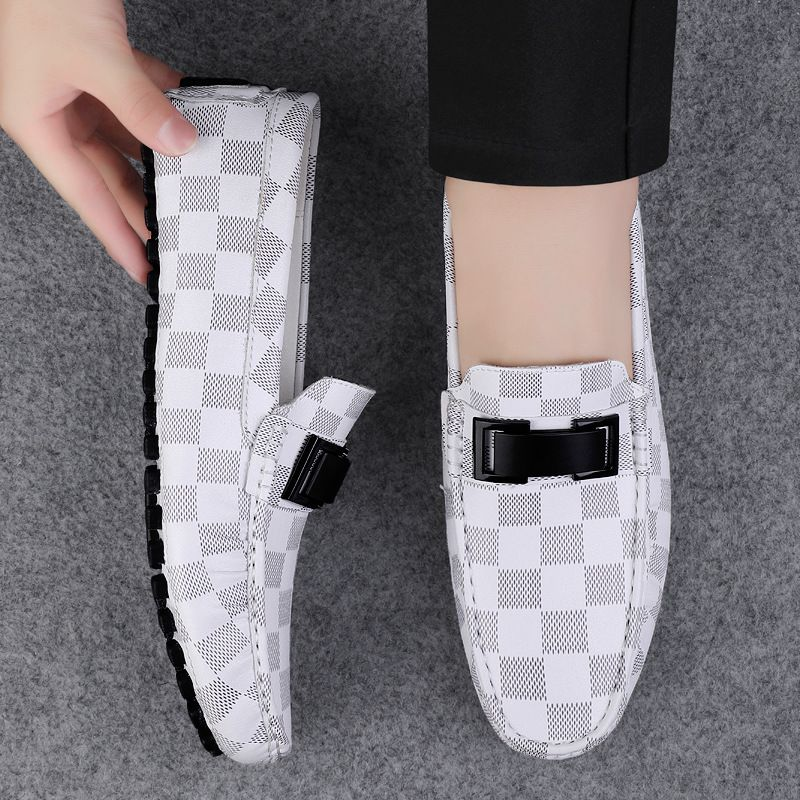 Pantofi sport bărbați Peas pentru șofat, din piele, cu imprimeu de primăvară, din piele de vacă, cu plată, model casual_voghion.com