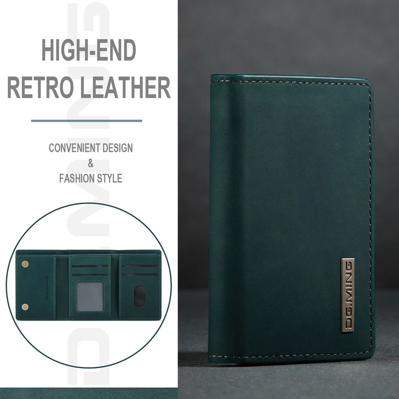 DG.MING lielas ietilpības, par 30% salokāms maks, retro PU maks, karšu soma, daudzfunkcionāls, magnētisks, mazs maciņš, sajūga somiņa, melna_voghion.com