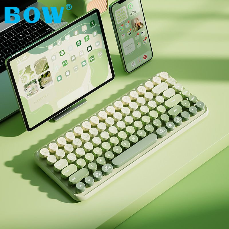 Mouse e teclados Teclado de modo duplo Gradiente de cores para meninas Digitação de escritório leve e portátil Transfronteiriça_voghion.com