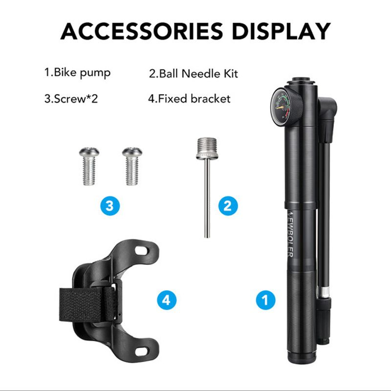Tragbare Hochdruck-Fahrradluftpumpe mit 500 psi und Manometer für Gabel und Hinterradaufhängung, Stoßdämpfer, Mountainbike-Pumpe_voghion.com